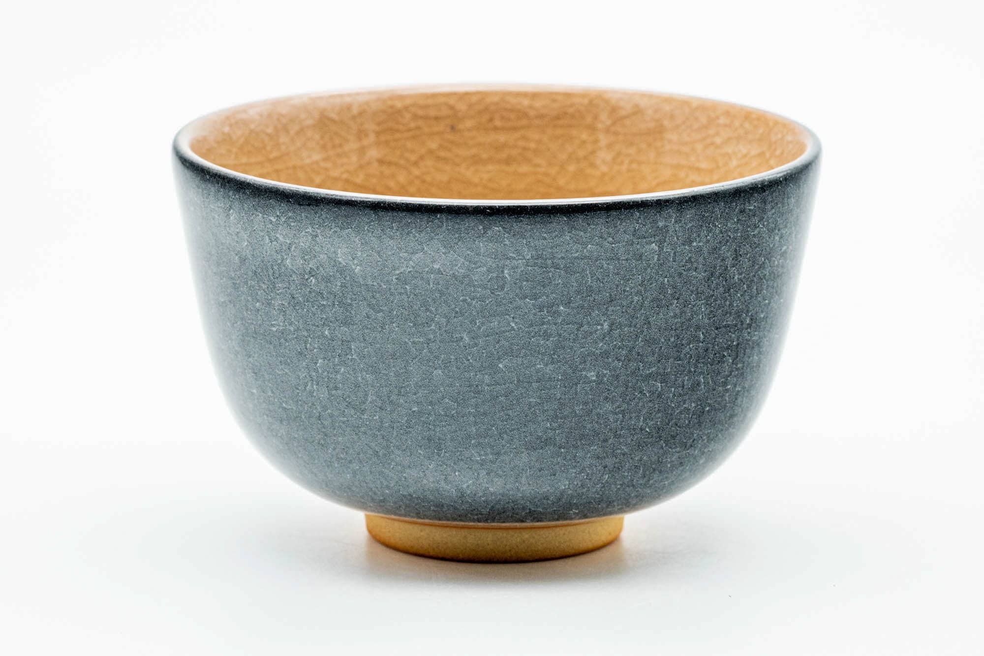 Japanese Matcha Bowl - Floral Kanji Grey Celadon Hantsutsu-gata Chawan - 300ml