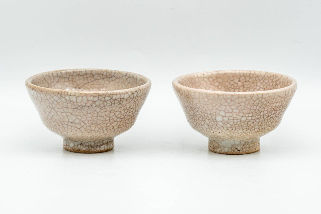 Japanese Teacups - Pair of Milky Shino Glazed Guinomi - 40ml