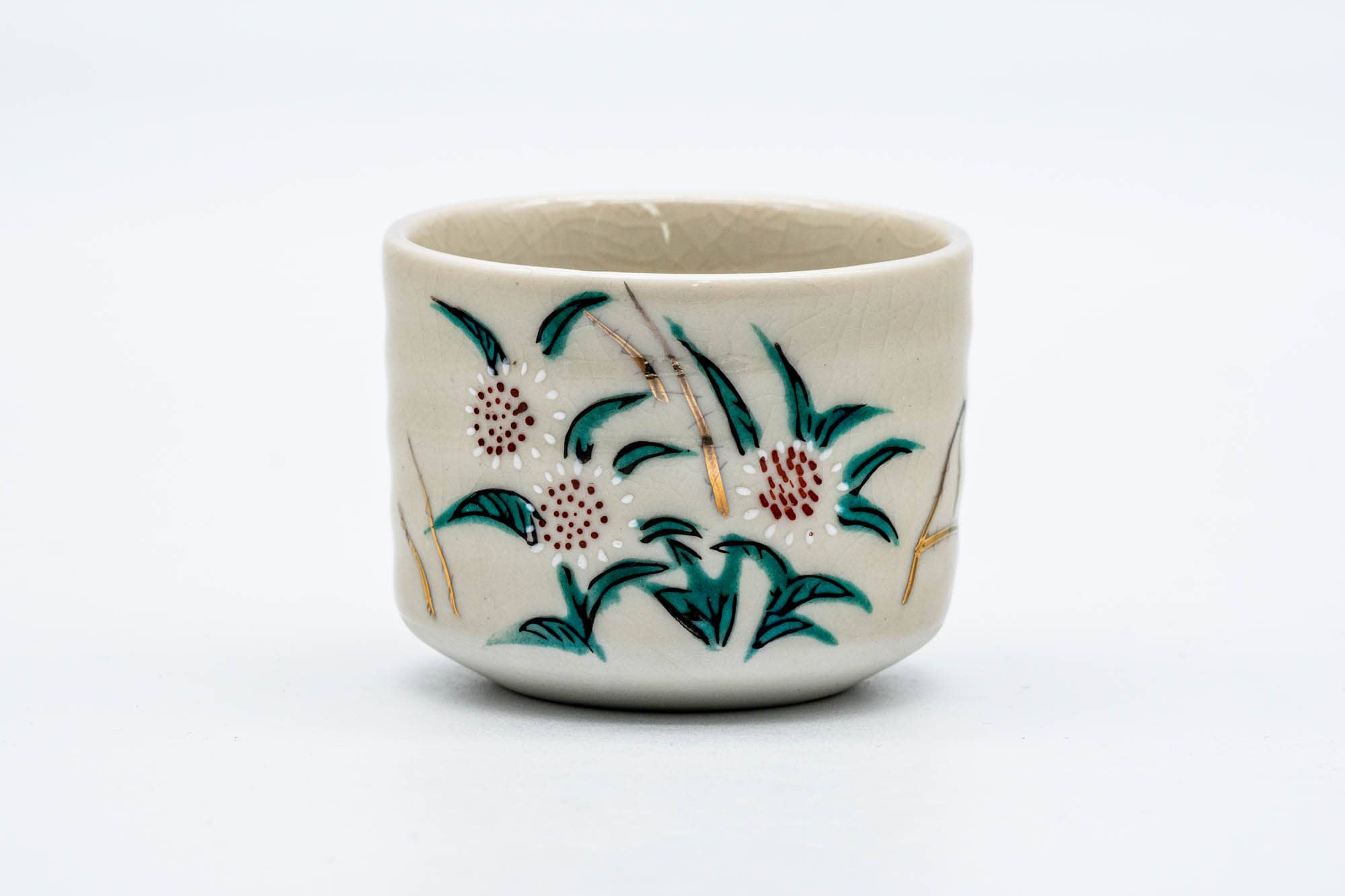 Japanese Teacup - Floral Kutani-yaki Yunomi - 80ml