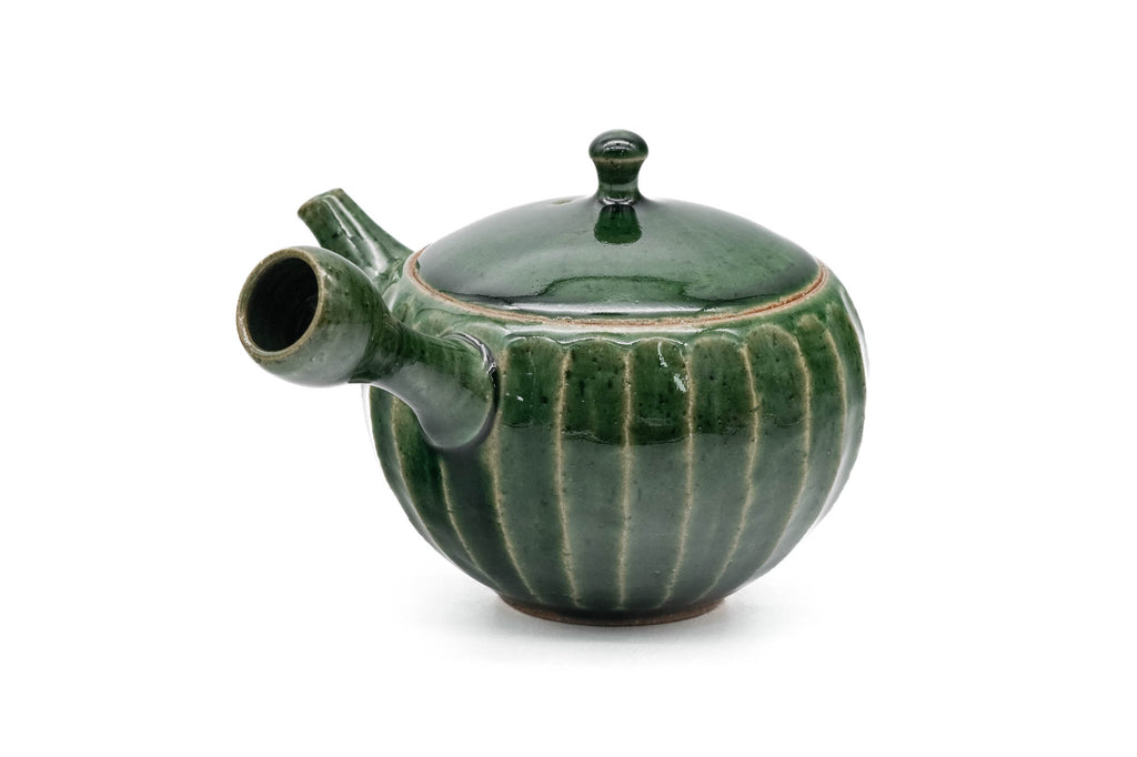 Green Faceted Oribe Tokoname Teapot - 270ml