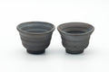 Japanese Teacups - Pair of Earthy Wabi Yunomi - 80ml