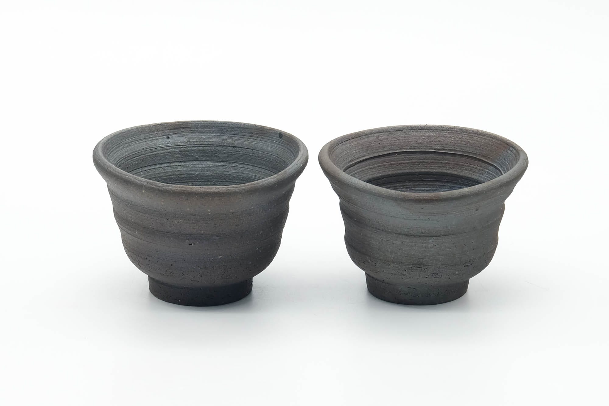 Japanese Teacups - Pair of Earthy Wabi Yunomi - 80ml