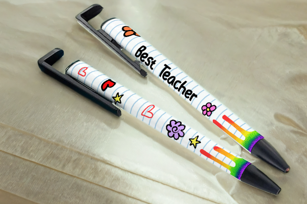 Assorted Ready to Press Sublimation - School Pen Wraps (9 Pack)