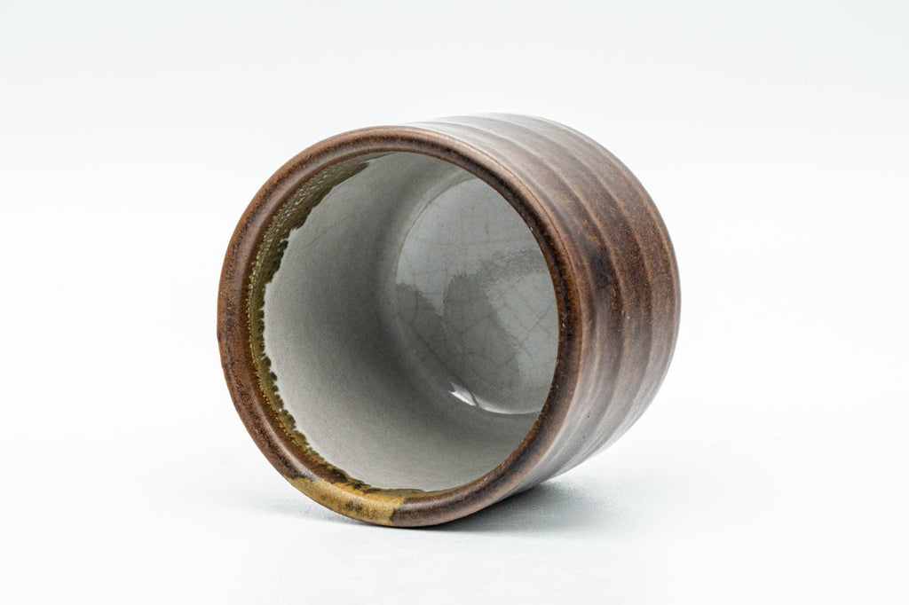 Japanese Teacup - Brown Drip- and White Inner-Glazed Yunomi - 100ml