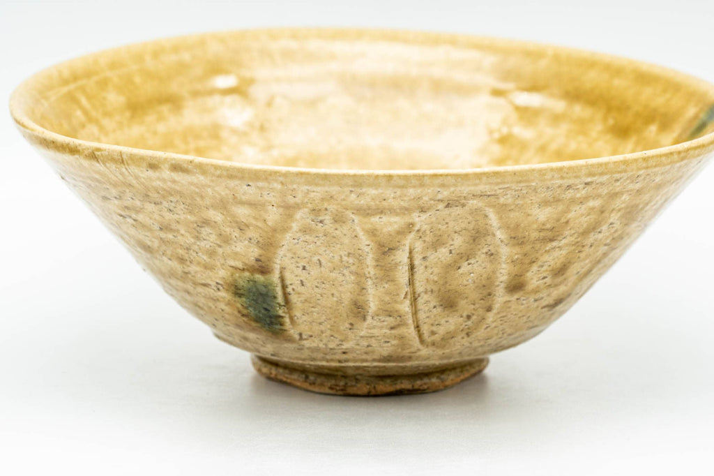 Japanese Matcha Bowl - Yellow Irabo Hira-gata Summer Chawan - 150ml