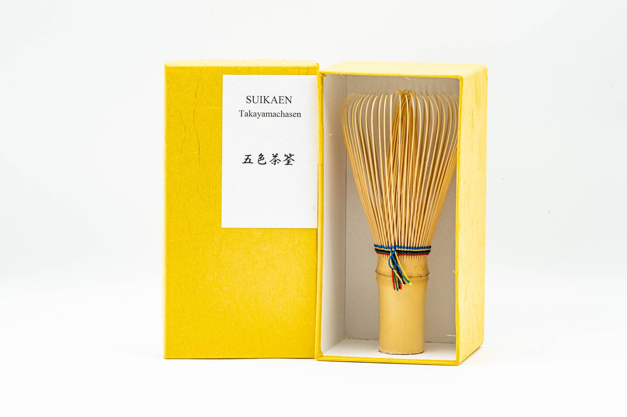 Five-Coloured Chasen - White Bamboo Matcha Whisk