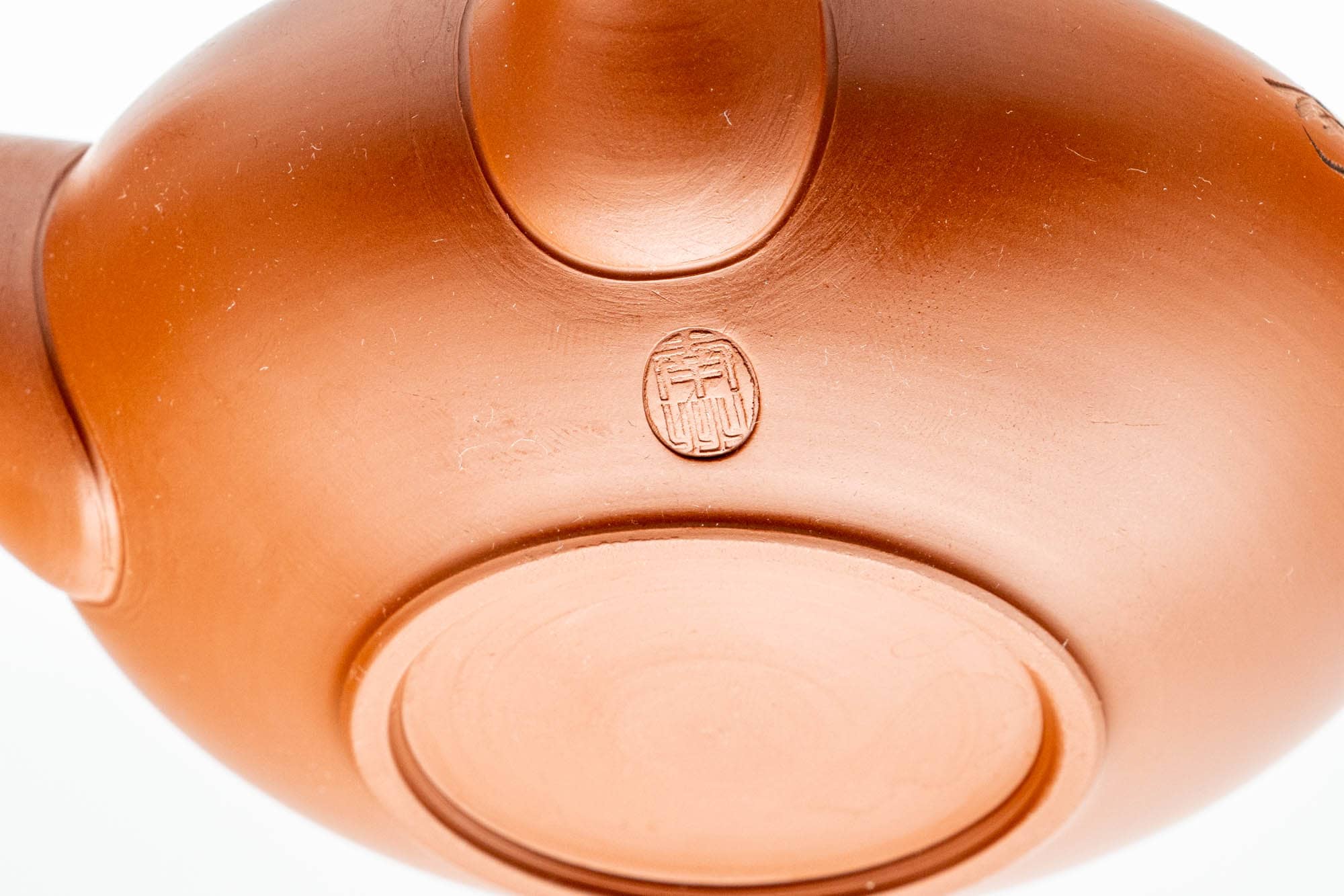 Japanese Kyusu - Calligraphy Engraved Red Shudei Tokoname-yaki Debeso Teapot - 140ml