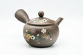 Japanese Kyusu - Floral Brown Glazed Mesh Teapot - 250ml