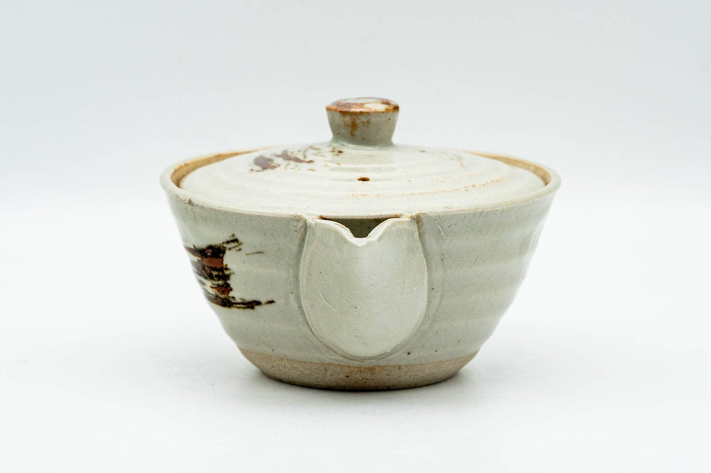 Japanese Tea Set - Beige Hakeme Glazed Houhin Teapot with 2 Yunomi Teacups
