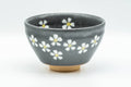 Japanese Matcha Bowl - Small Floral Grey Celadon Glazed Tenmoku-gata Chawan - 200ml