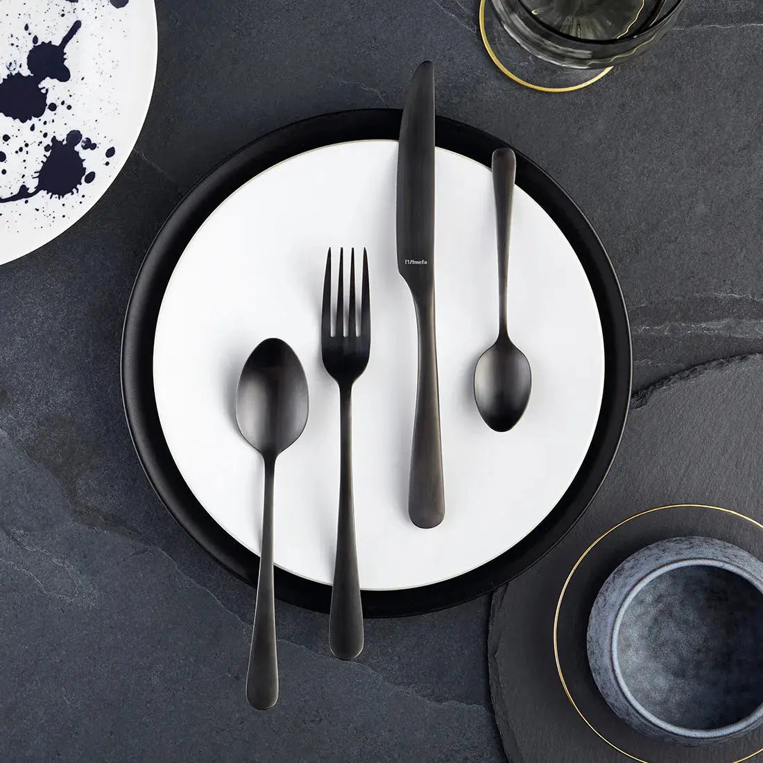 Amefa Austin Black 24pc Cutlery Set