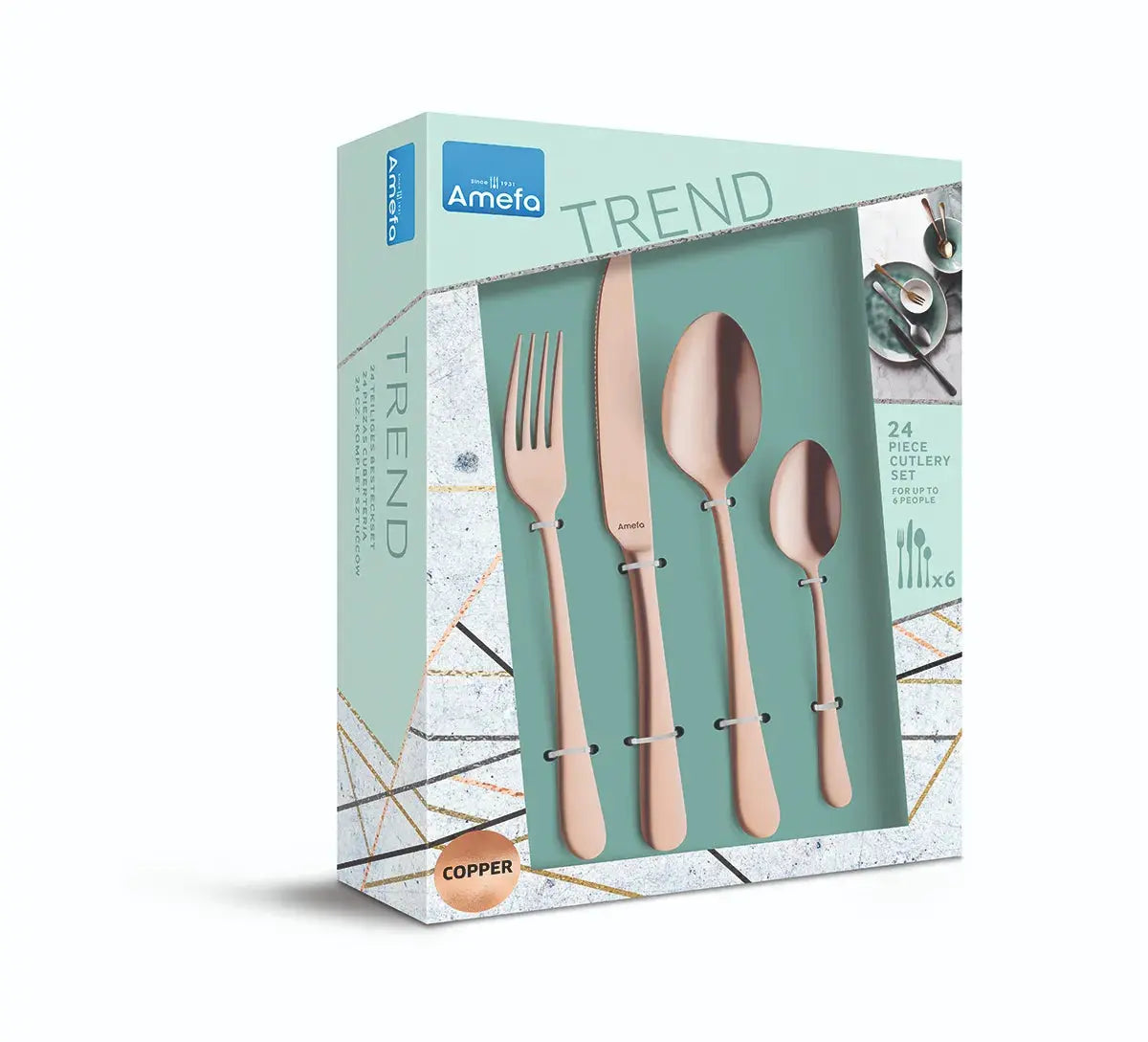Amefa Austin Black 24pc Cutlery Set