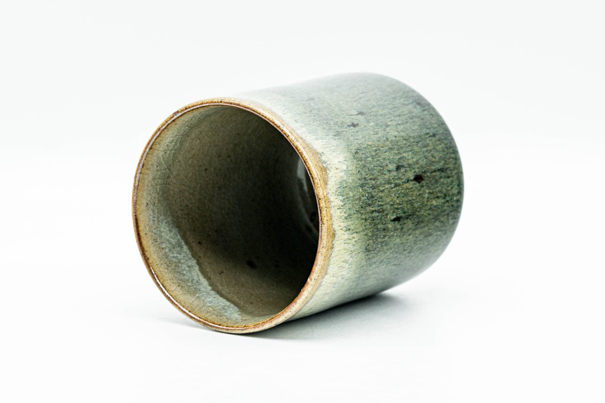 Japanese Teacup - Green Hare's Fur Drip-Glazed Yunomi - 190ml
