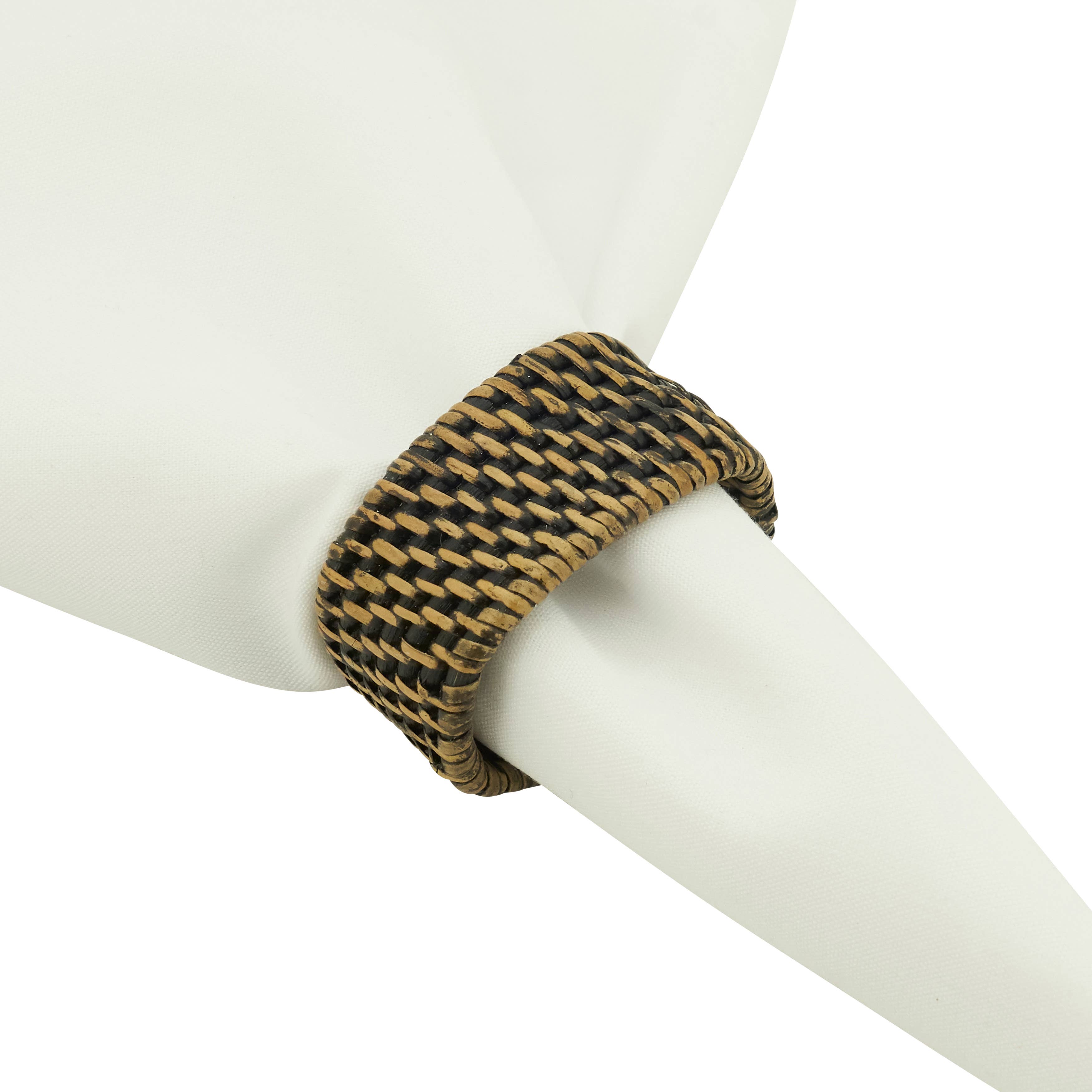 Woven Rattan Napkin Ring: Brown
