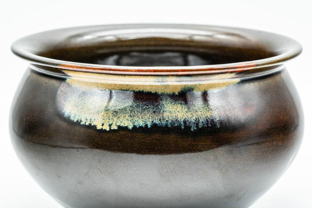 Japanese Kensui - Brown Hare's Fur Glazed Water Bowl - 500ml