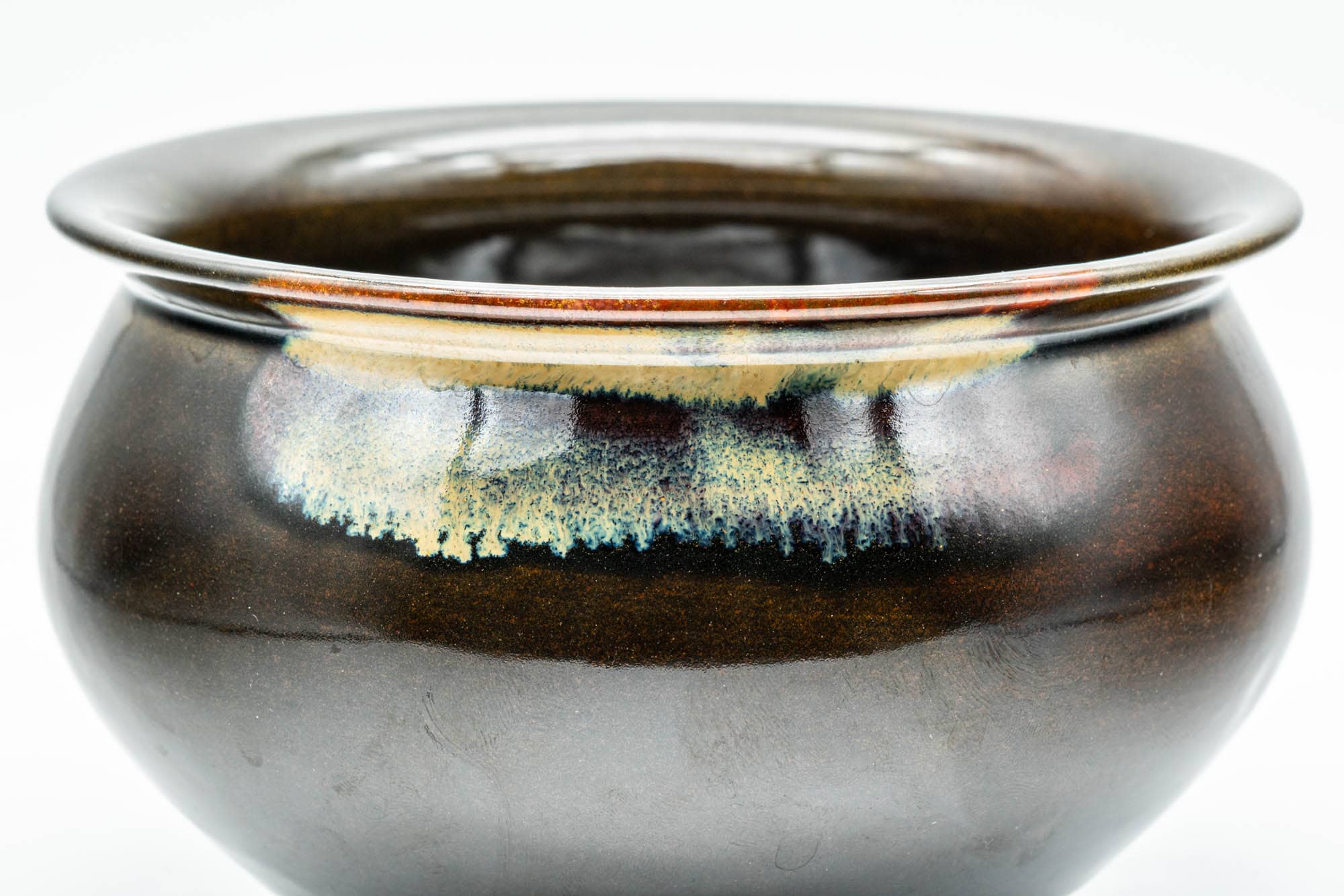Japanese Kensui - Brown Hare's Fur Glazed Water Bowl - 500ml