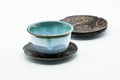 Japanese Chataku - Set of 4 Heavy Metal Emblemed Kanji Tea Coasters