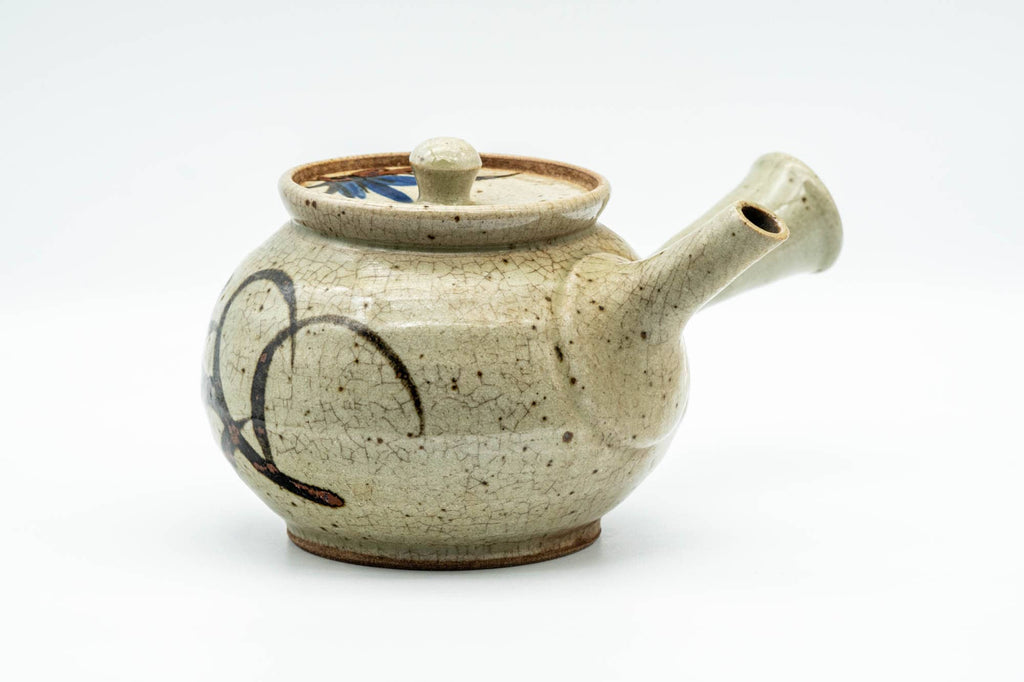 Japanese Kyusu - Blue Floral Karatsu-yaki Do-ake Teapot - 450ml