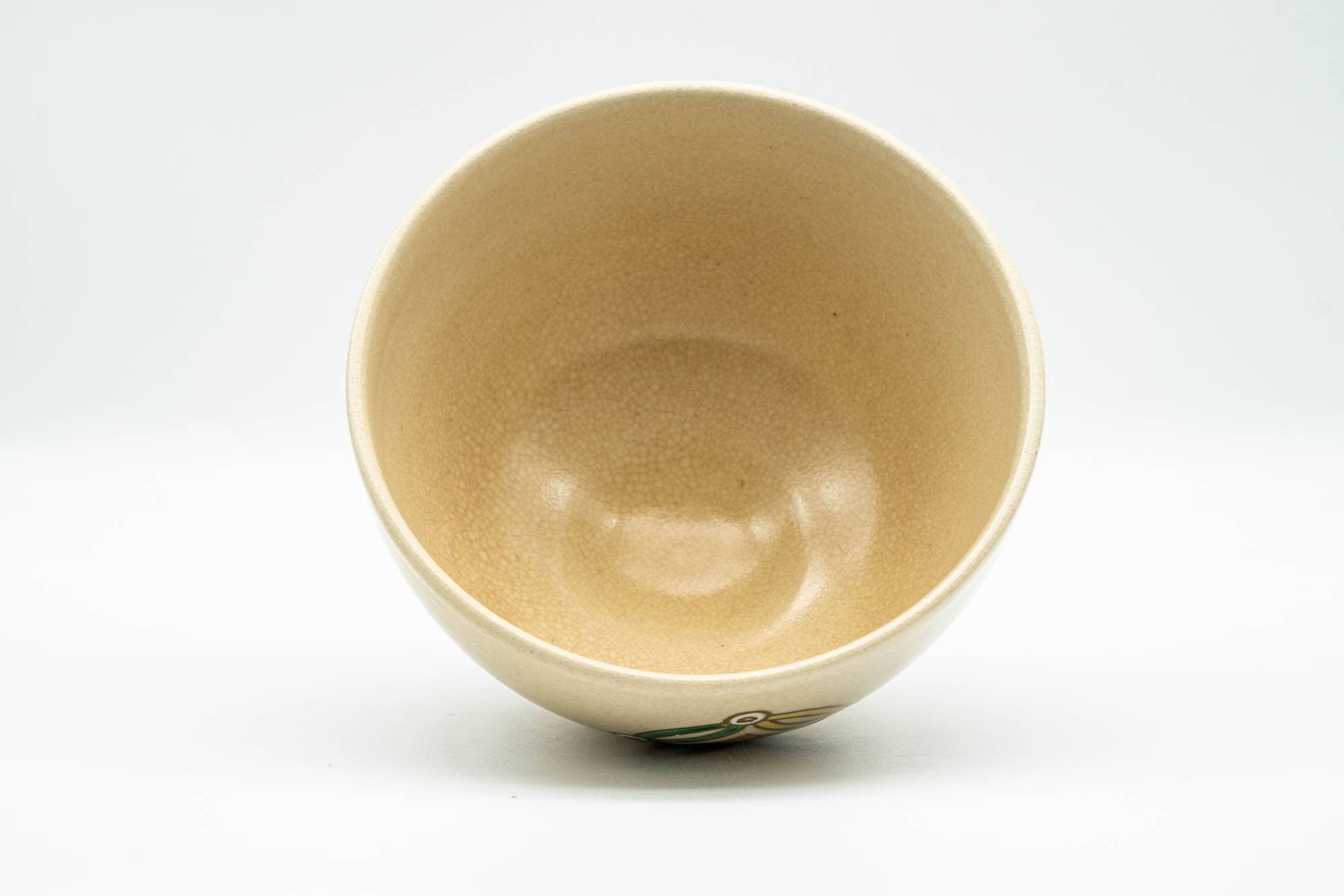 Japanese Matcha Bowl - Gold Geometric Patterned Kyo-yaki Chawan - 300ml