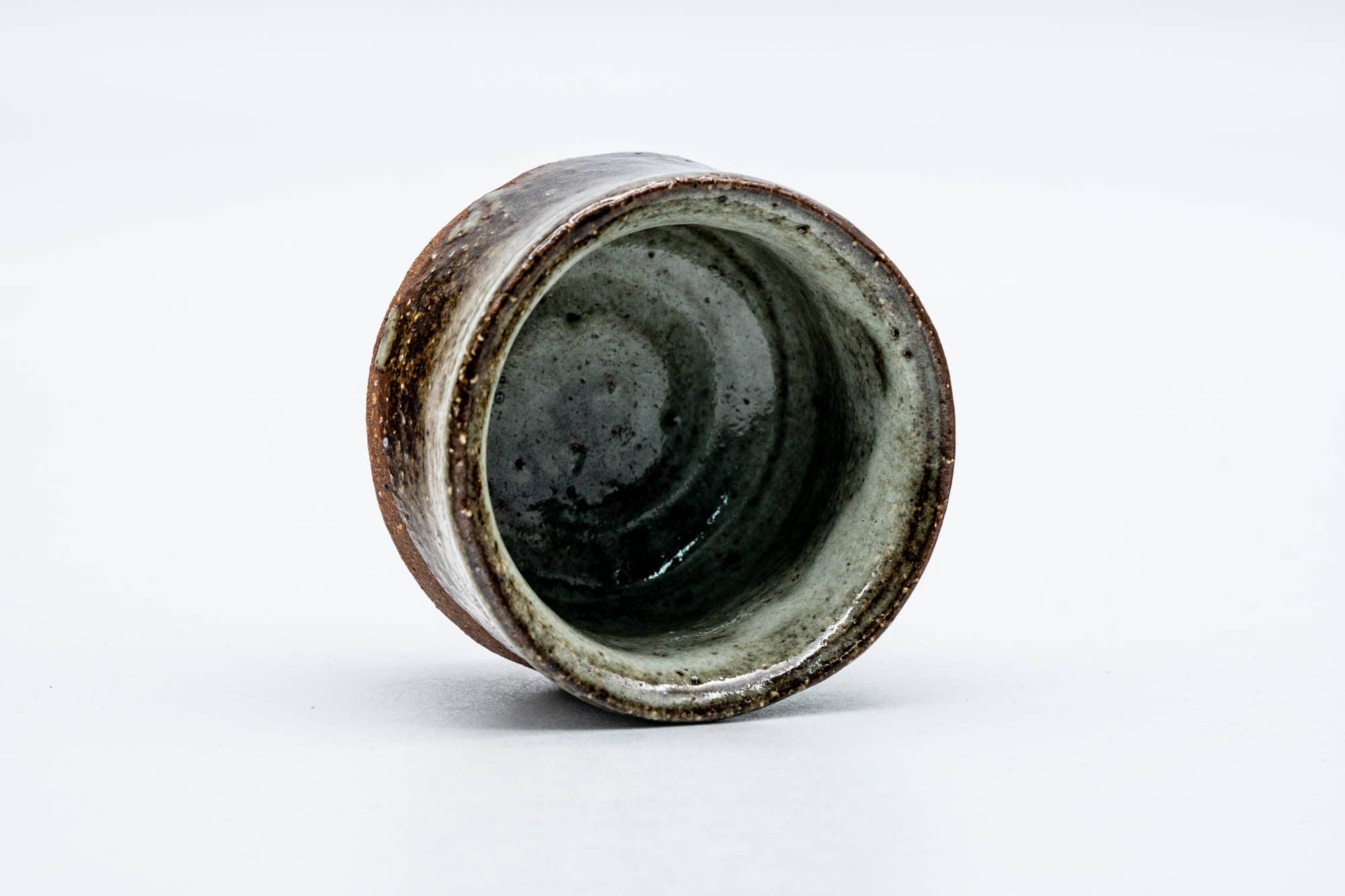 Japanese Teacup - Brown Green Drip-Glazed Yunomi - 70ml