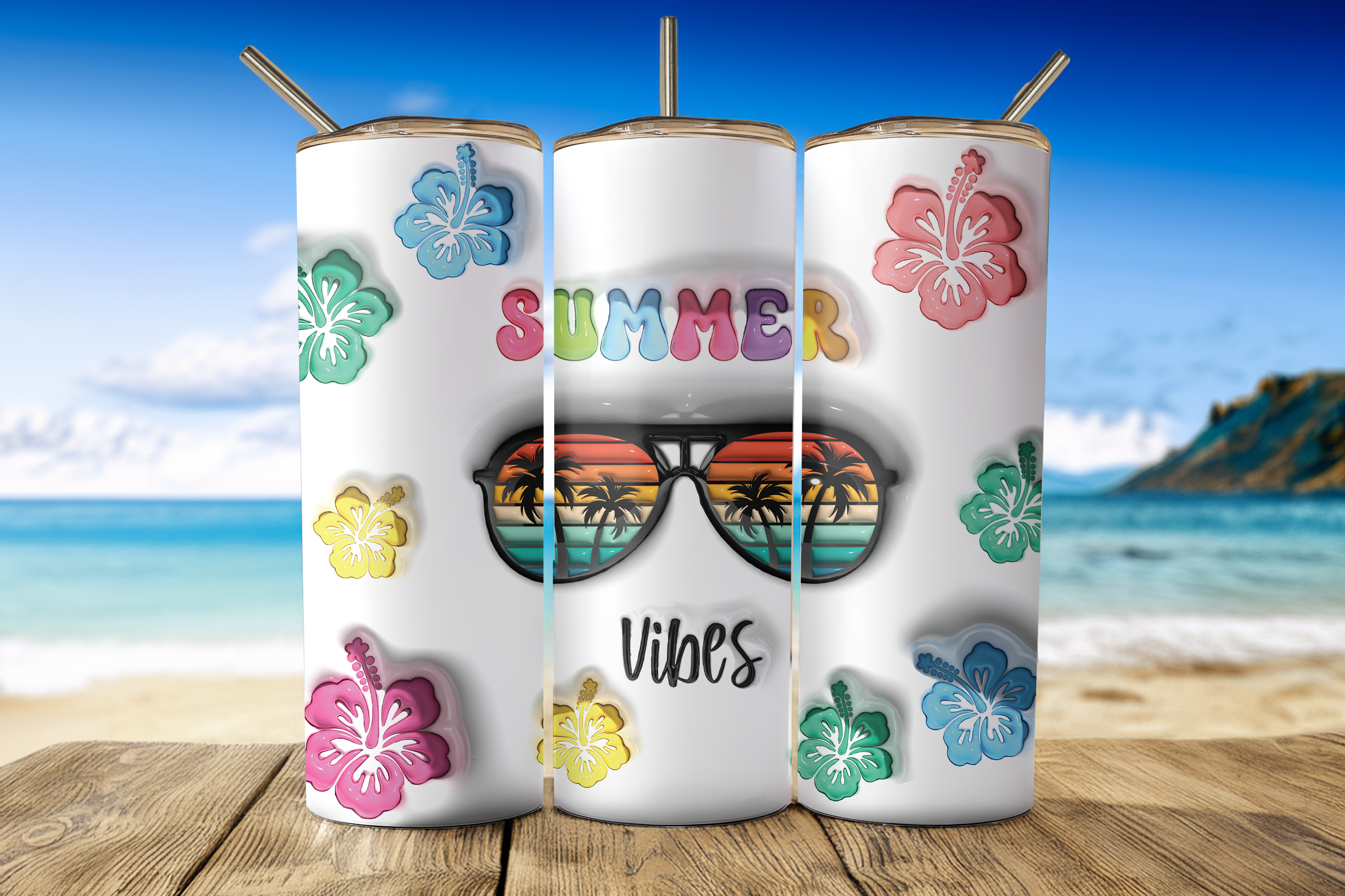 Digital Sublimation Designs - Summer Tumbler Wraps