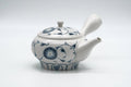Japanese Kyusu - Blue Floral Arita-yaki Mesh Filter Teapot - 340ml