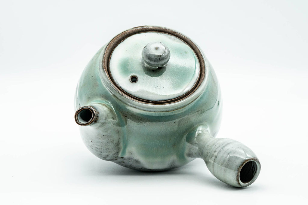 Japanese Kyusu - Green White Drip-Glazed Agano-yaki Do-ake Filter - 420ml
