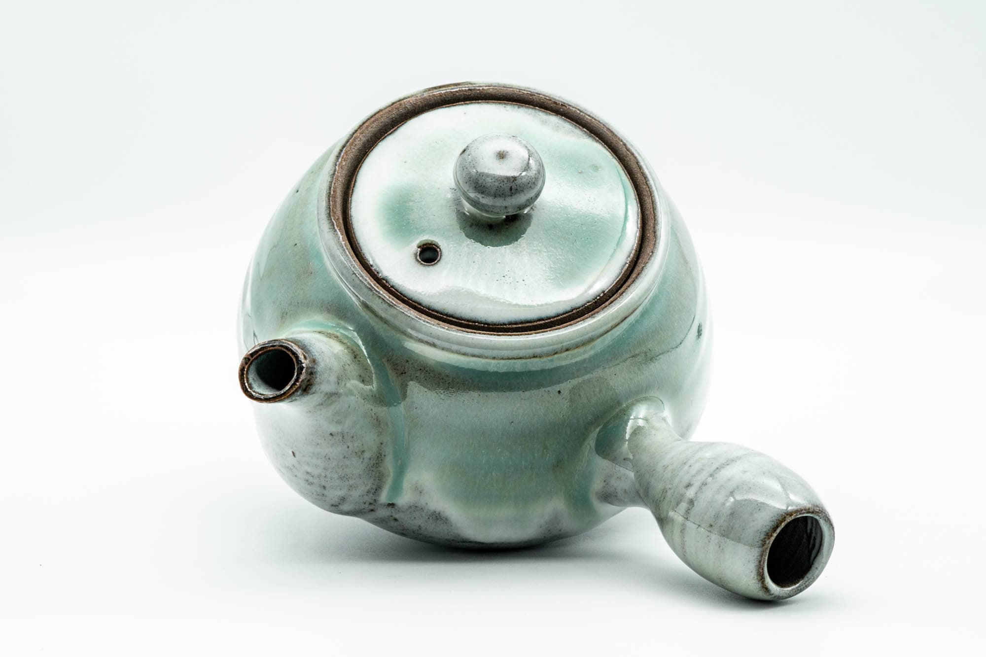 Japanese Kyusu - Green White Drip-Glazed Agano-yaki Do-ake Filter - 420ml