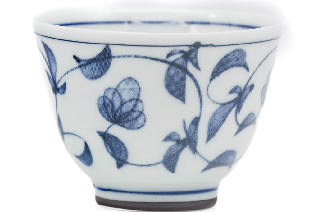 Blue Floral Arabesque Porcelain Teacup - 70ml
