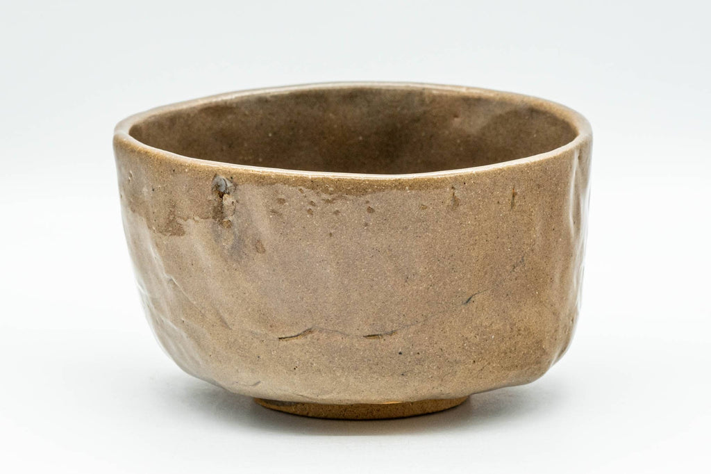 Japanese Matcha Bowl - 久 Beige Glazed Wabi-Sabi Badarai-gata Chawan - 300ml