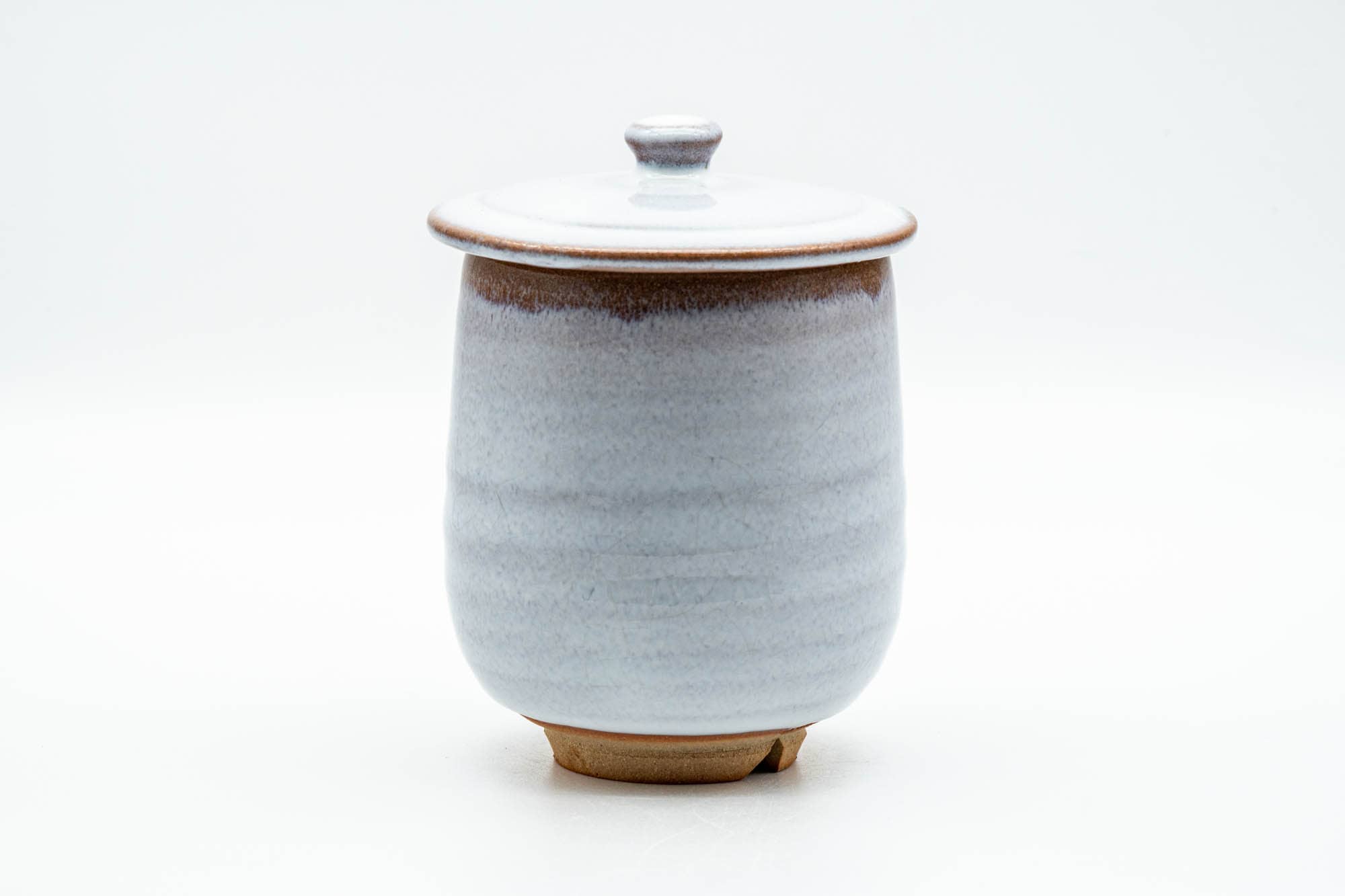 Japanese Teacup - Large White Glazed Hagi-yaki Lidded Yunomi - 220ml
