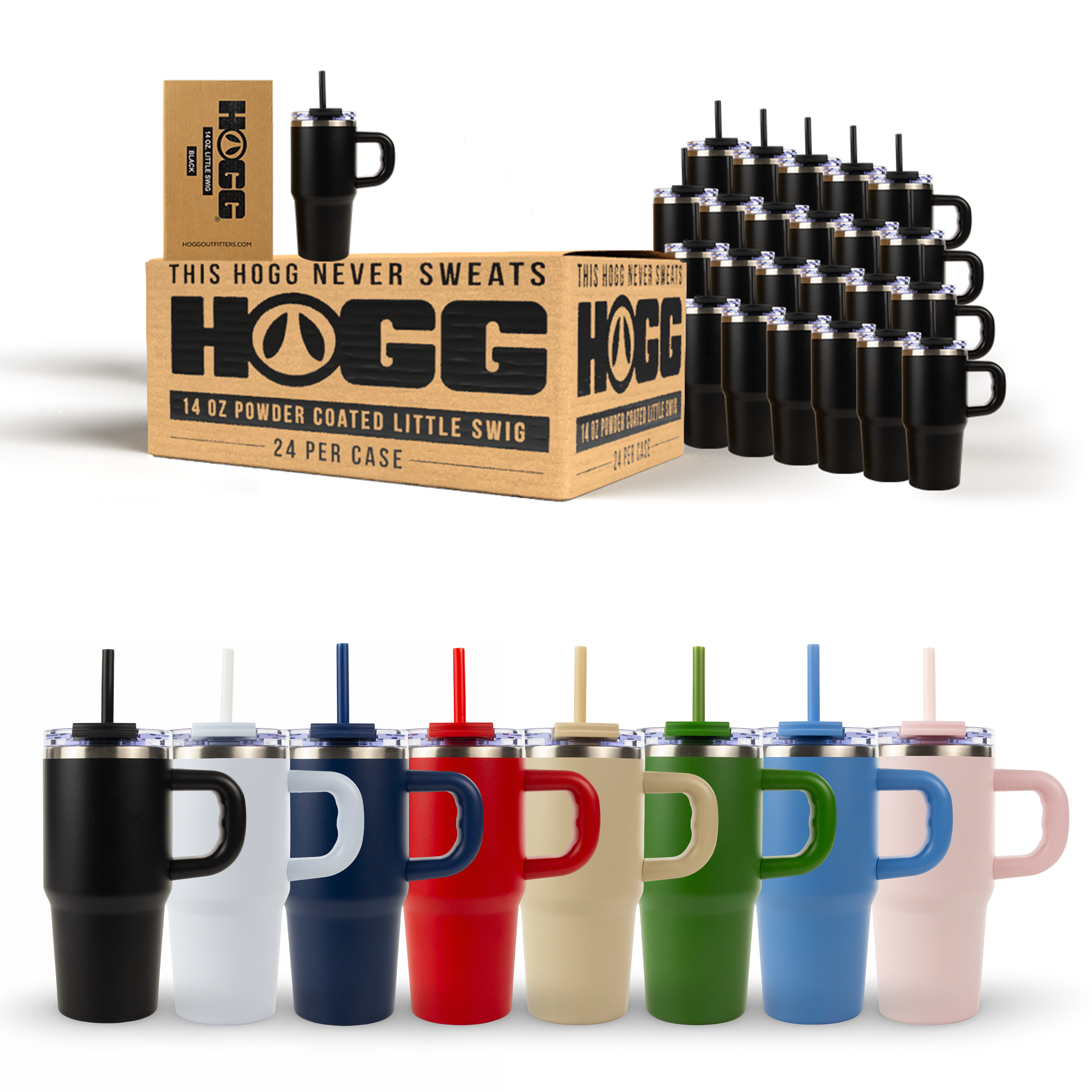14oz Powder Coated Little Swig Tumbler Case (24 Units)