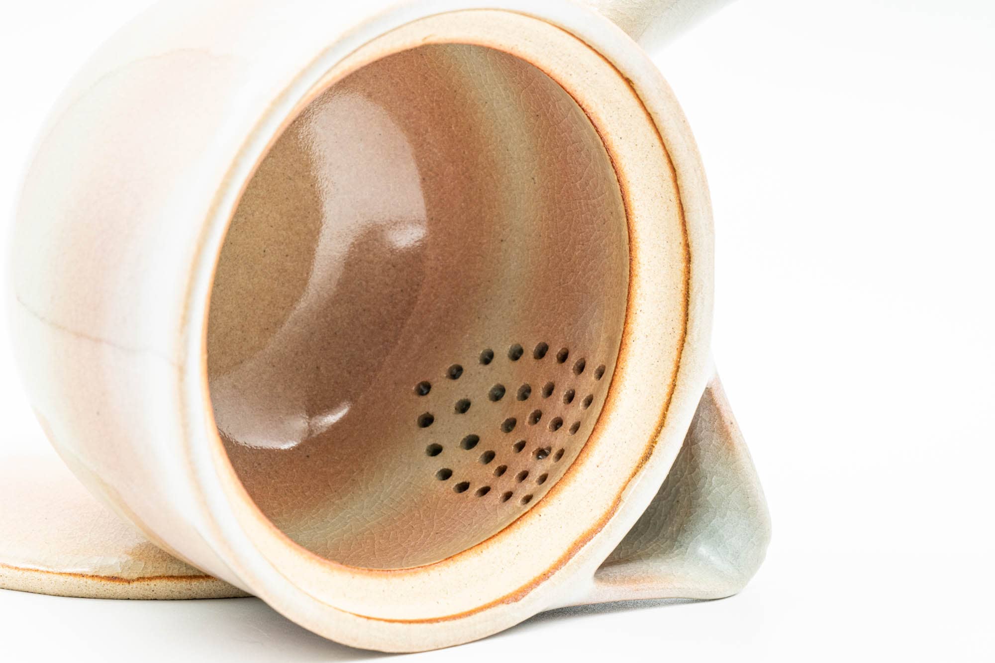 Japanese Kyusu - Beige Peach Glazed Hagi-yaki Do-ake Teapot - 320ml