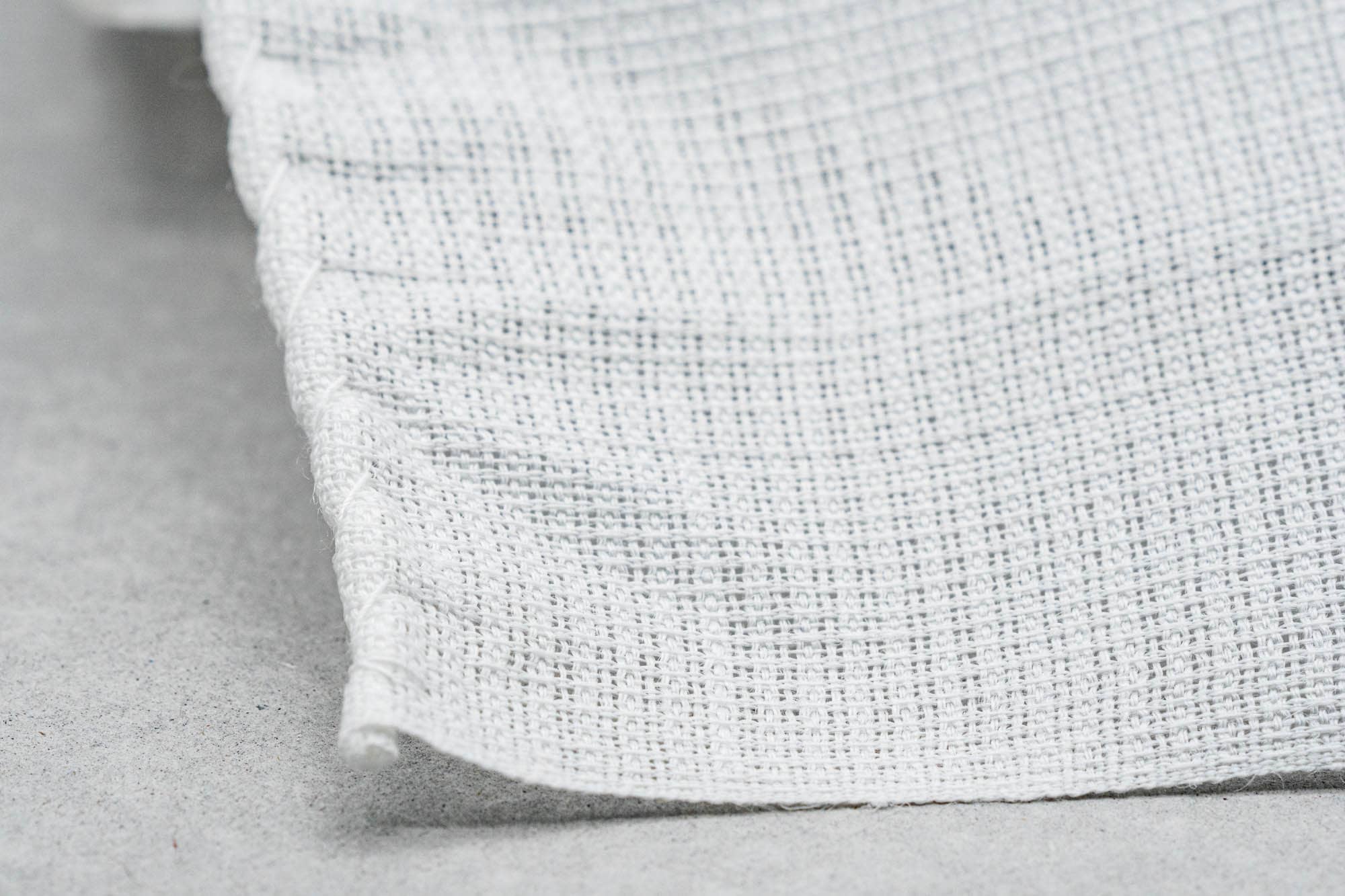 Japanese Chakin - White Linen Hoda-ori Woven Tea Cloth