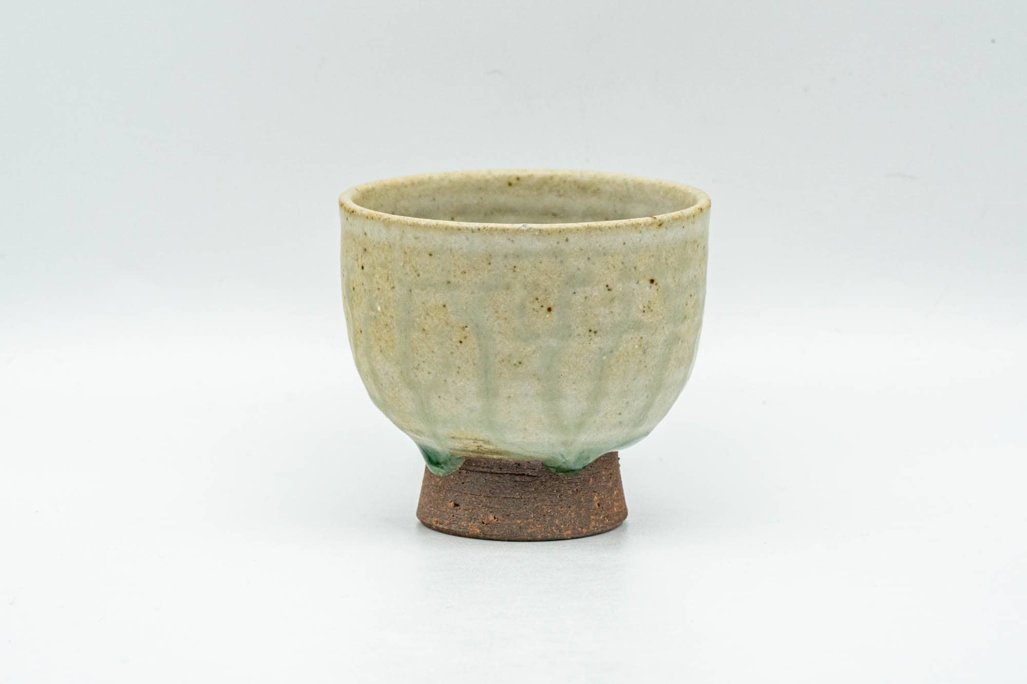 Japanese Teacup - Green Celadon Drip-Glazed Yunomi - 65ml