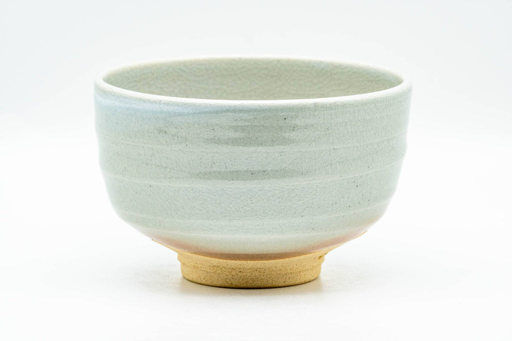 Japanese Matcha Bowl - 天鵬山 Tsubaki Kiln - Beige White Drip-Glazed Hagi-yaki Chawan - 400ml