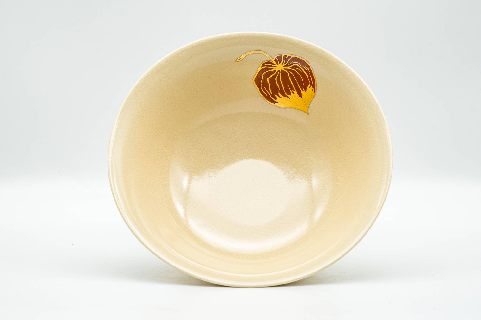 Japanese Matcha Bowl - Gold Red Peppers Kyo-yaki Summer Chawan - 150ml