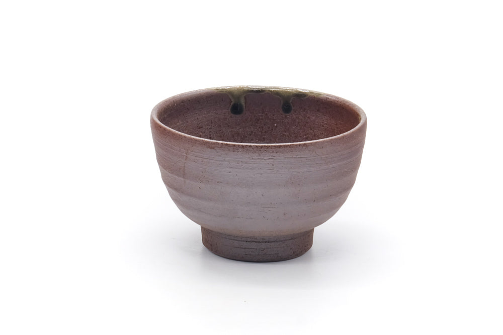 Japanese Teacup - Brown Green Ash Glazed Yunomi - 160ml