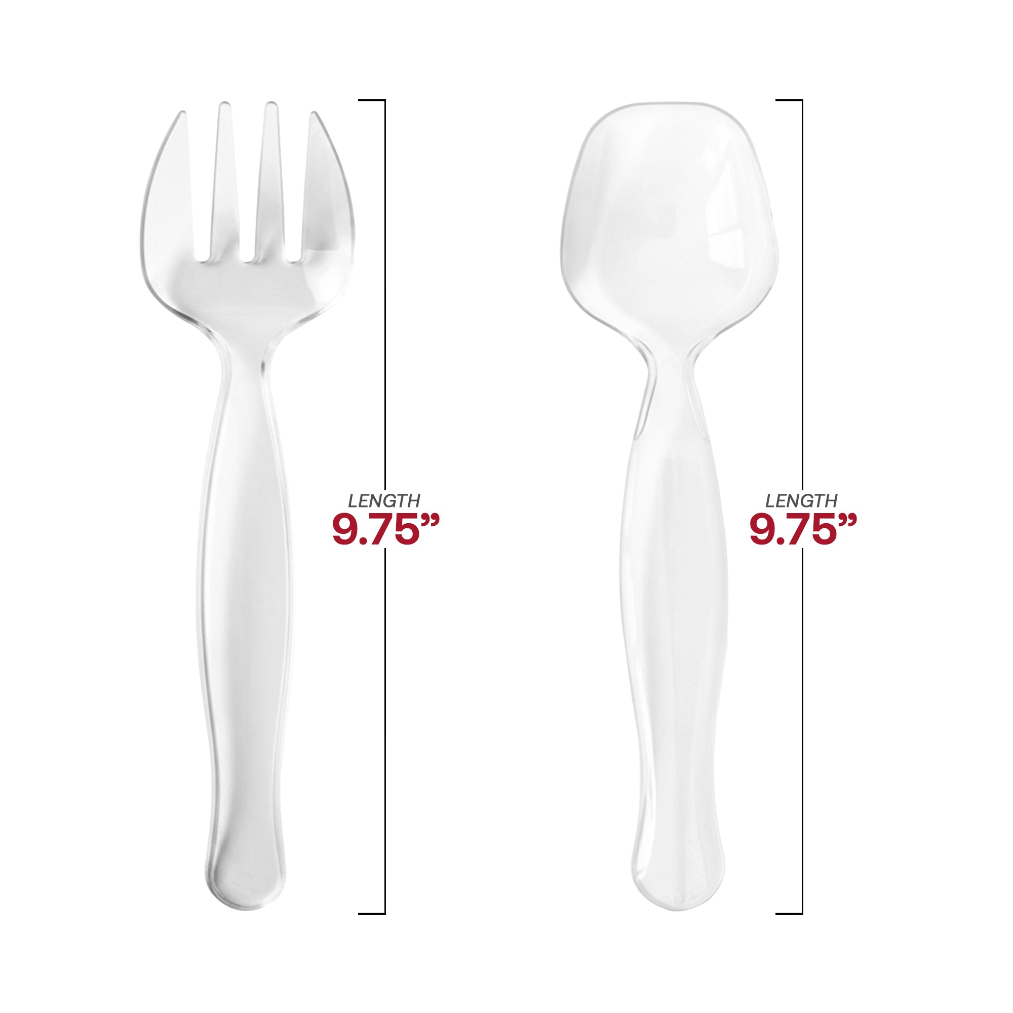 Clear Disposable Plastic Serving Flatware Set