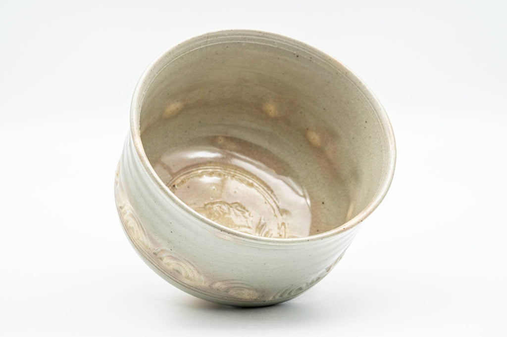 Japanese Matcha Bowl - 香雲 Miyagawa Kouun - Wave Engraved Kyo-yaki Dojimari-gata Chawan - 350ml
