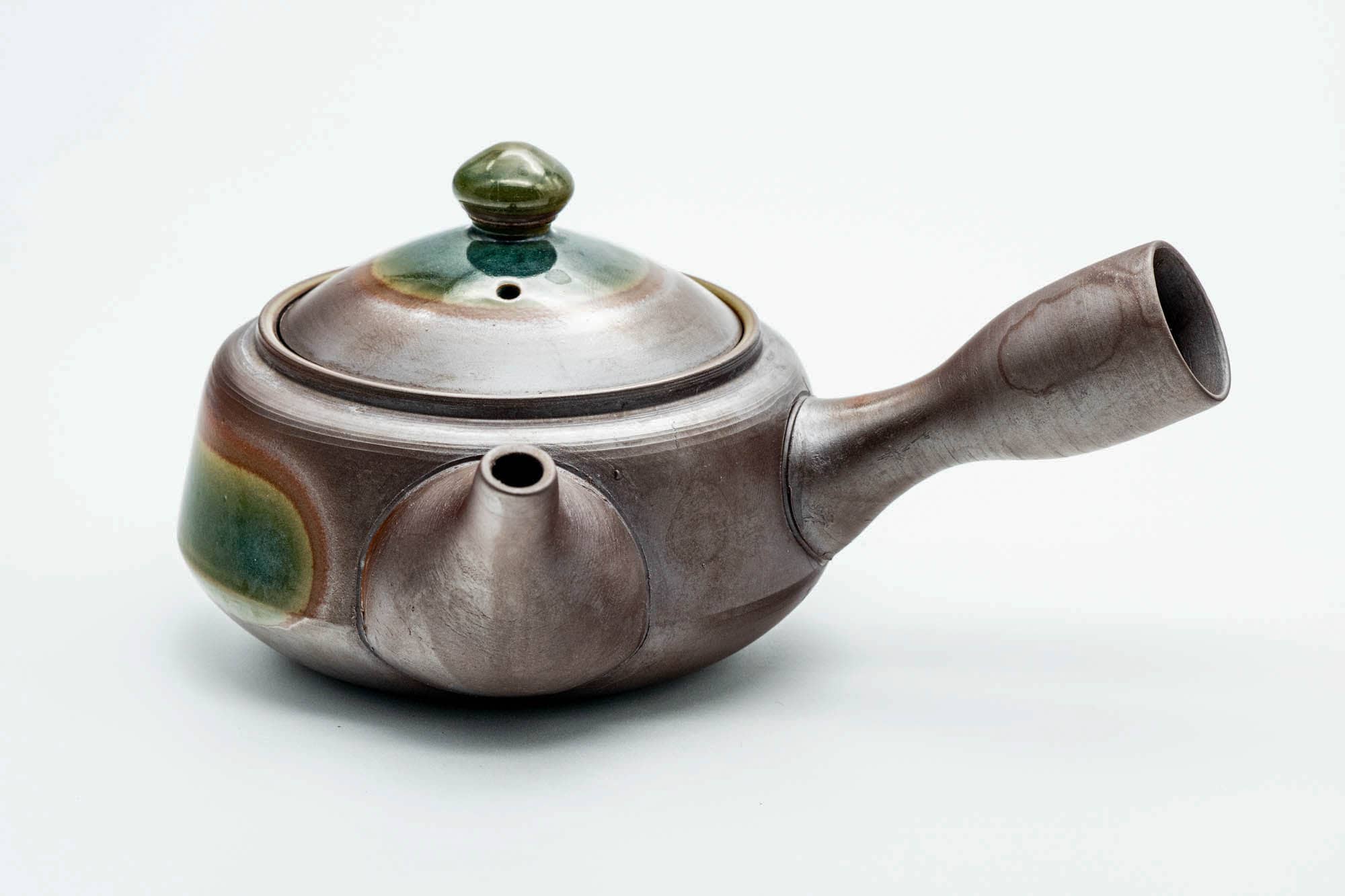 Japanese Kyusu - Ash Green Glazed Banko-yaki Mesh Teapot - 275ml