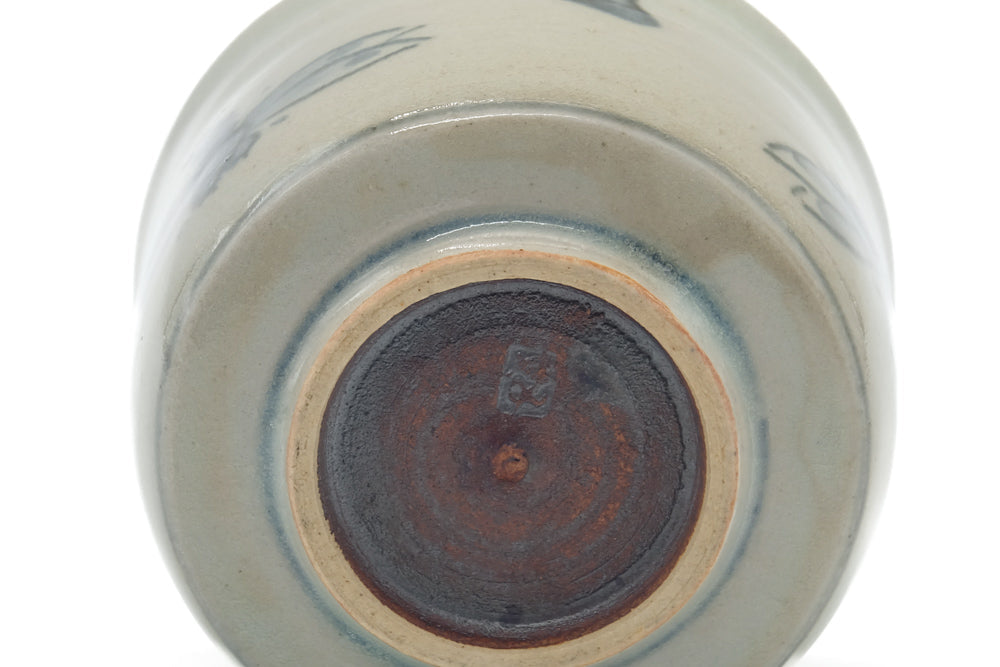 Japanese Teacup - Beige Blue Dragonflies Yunomi - 205ml