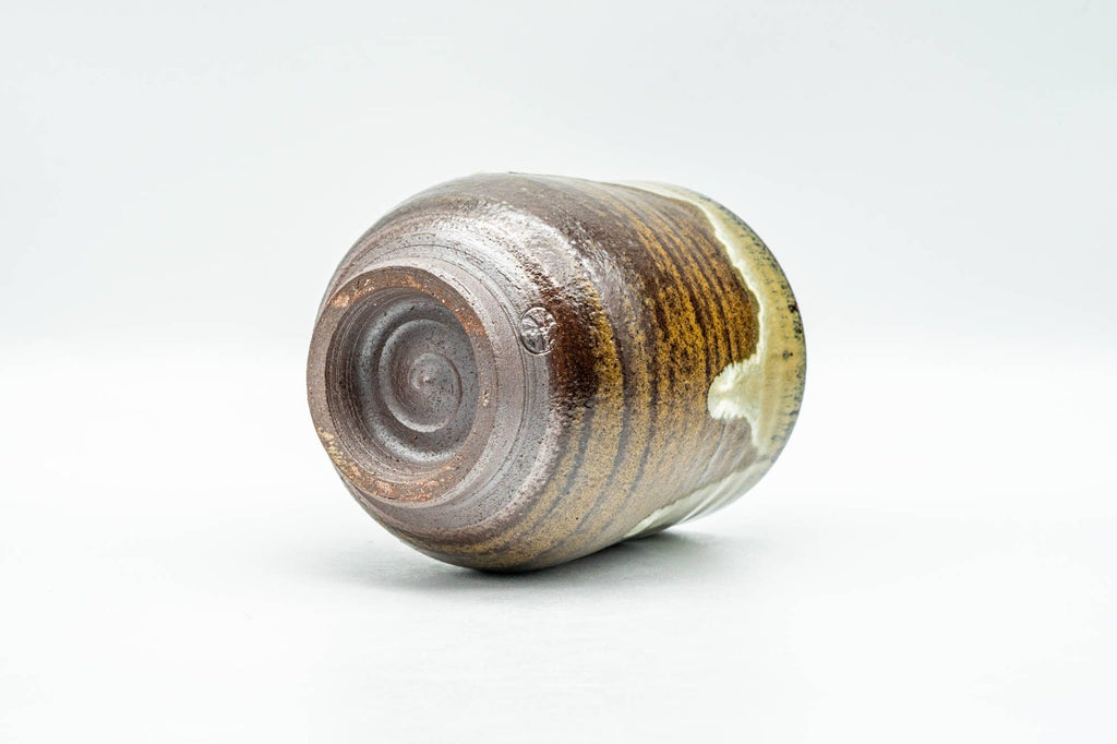 Japanese Teacup - Large Brown Beige Drip-Glazed Yunomi - 240ml