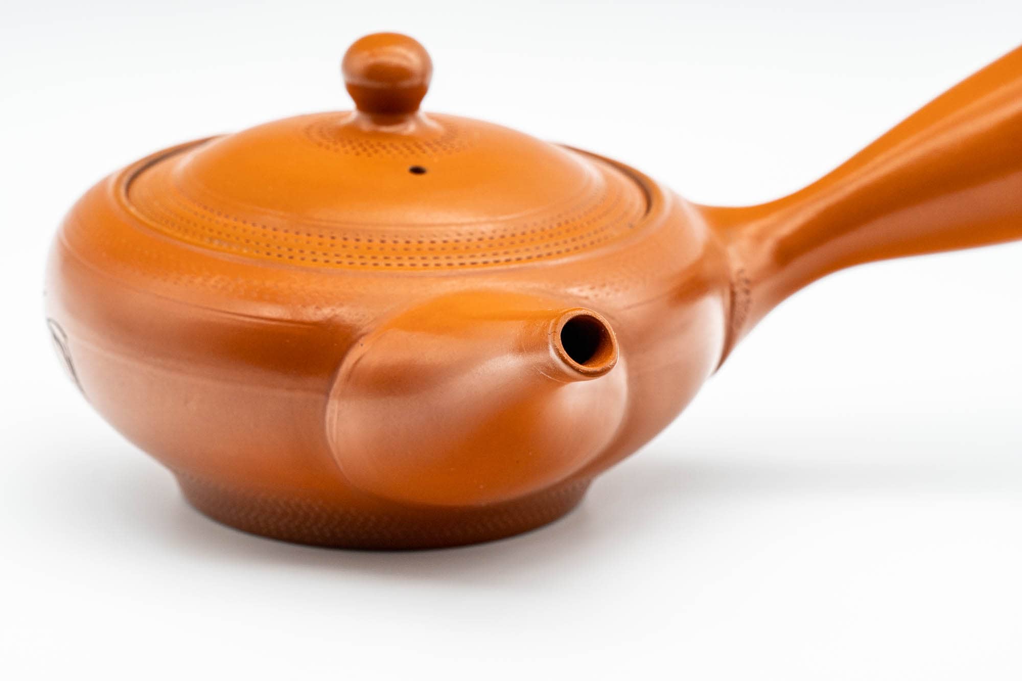 Japanese Kyusu - Leaf Engraved Mesh Strainer Tokoname-yaki Teapot - 225ml