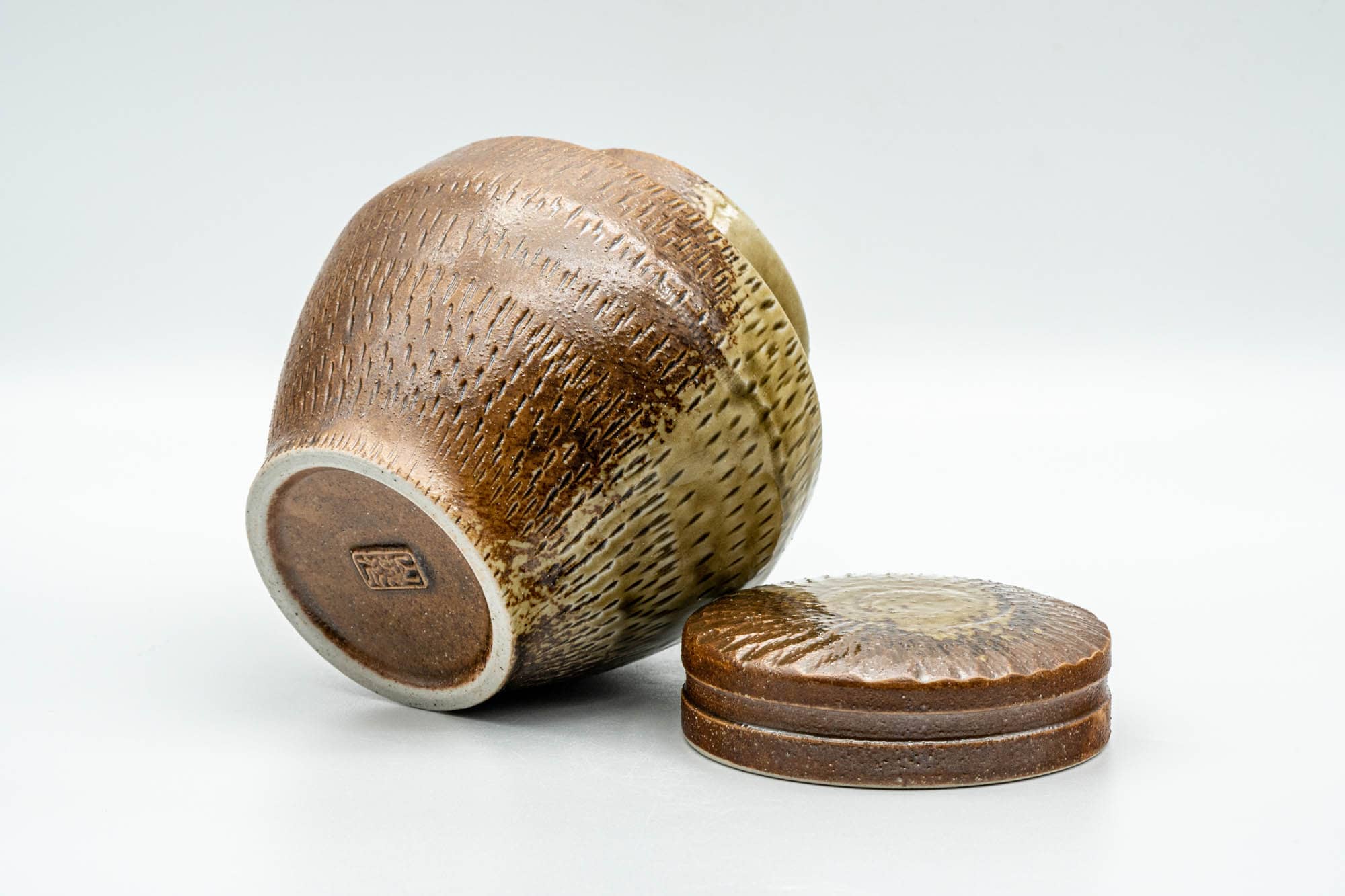 Japanese Chatsubo - 茶壺 Ash Glazed Shigaraki-yaki Tea Canister - 350ml