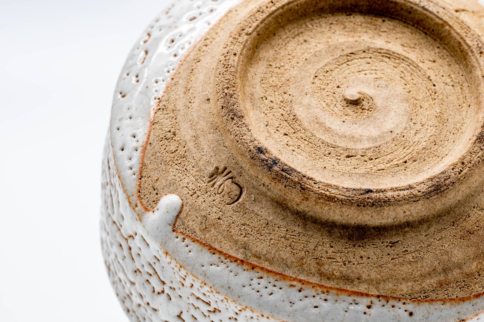 Japanese Matcha Bowl - White Shino Glazed Mino-yaki Chawan - 150ml