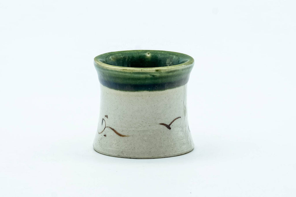 Japanese Futaoki - Green Drip-Glazed Oribe-yaki Lid and Ladle Rest