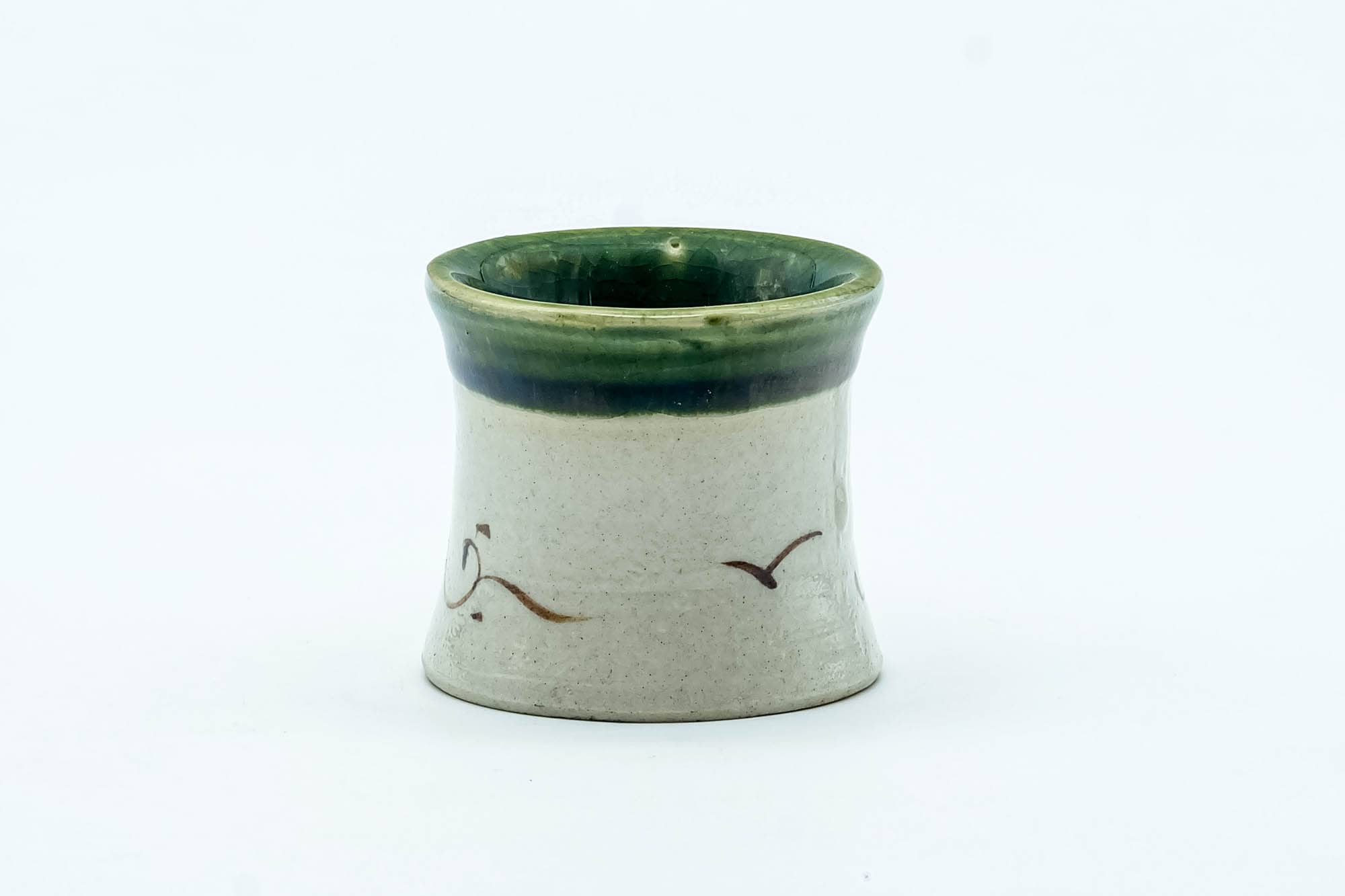 Japanese Futaoki - Green Drip-Glazed Oribe-yaki Lid and Ladle Rest