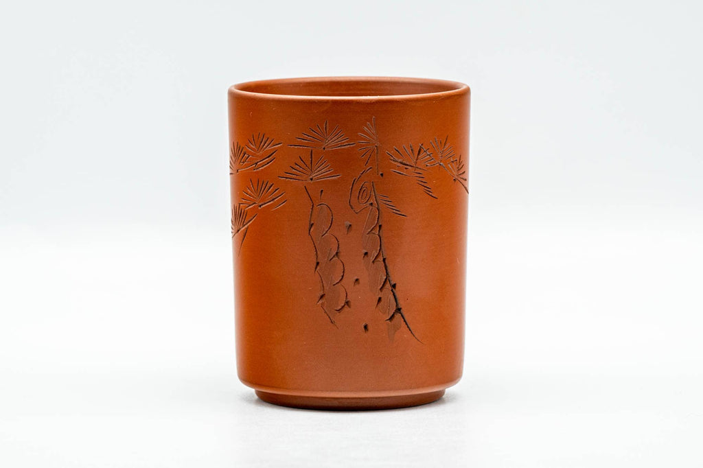 Japanese Teacup - Engraved Long Grass Tokoname-yaki Yunomi - 130ml