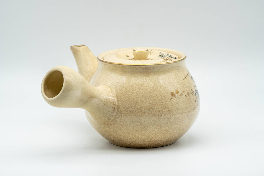 Japanese Kyusu - Bamboo Beige Glazed Debeso Teapot - 350ml